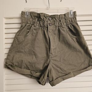 Abercrombie and Fitch Green Paperbag Shorts